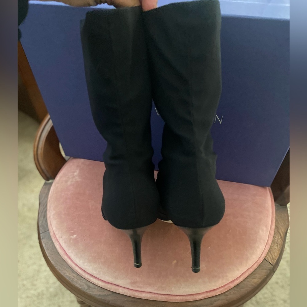 Stuart Weitzman Axiom Black Heeled Booties - Picture 9 of 11